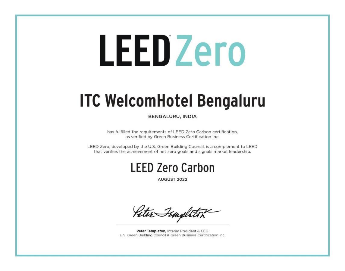Welcomhotel By Itc Hotels, Richmond Road, Bengaluru Exterior foto A LEED Zero certificate